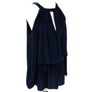 RAMY BROOK Black Gathered Cold Shoulder Dress Size